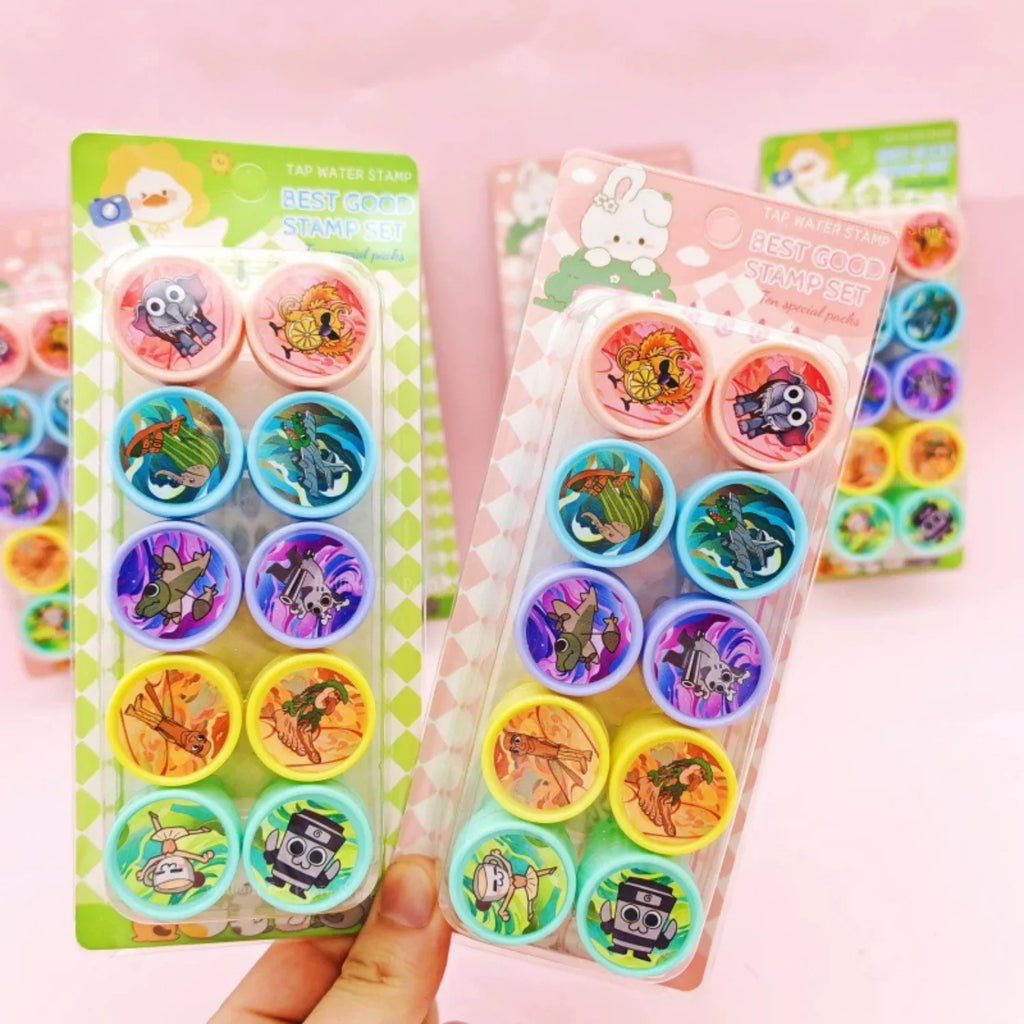 10Pcs Cartoon Animal Stamps | Party Favors and Classroom Rewards
