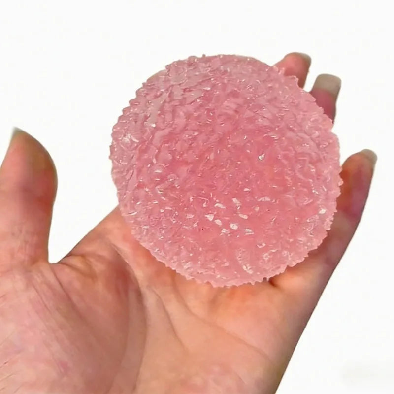 Squishy Ice Ball Fidget Toy | Super Soft Pink Mochi Slow-Rebound Stress Relief