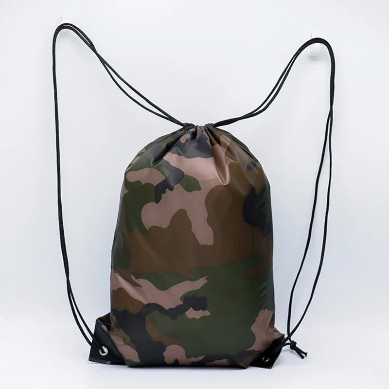 Outdoor Sport Camouflage Backpack | Waterproof Drawstring Bag for Gym, Travel, Camping, Hiking, Marathon, Football, Basketball
