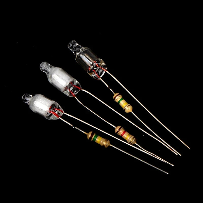 10Pcs Neon Light Bulbs 4x10mm 5x13mm 220V | Main Power Indicator with Built-in Resistor