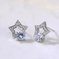 Huitan AAA CZ Stud Earrings for Women | Romantic Elegant Cubic Zirconia Jewelry in 7 Colors