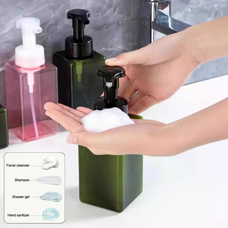 Manual Foaming Soap Dispenser | 250/450/650ml Portable Press Pump Bottle for Bathroom and Travel