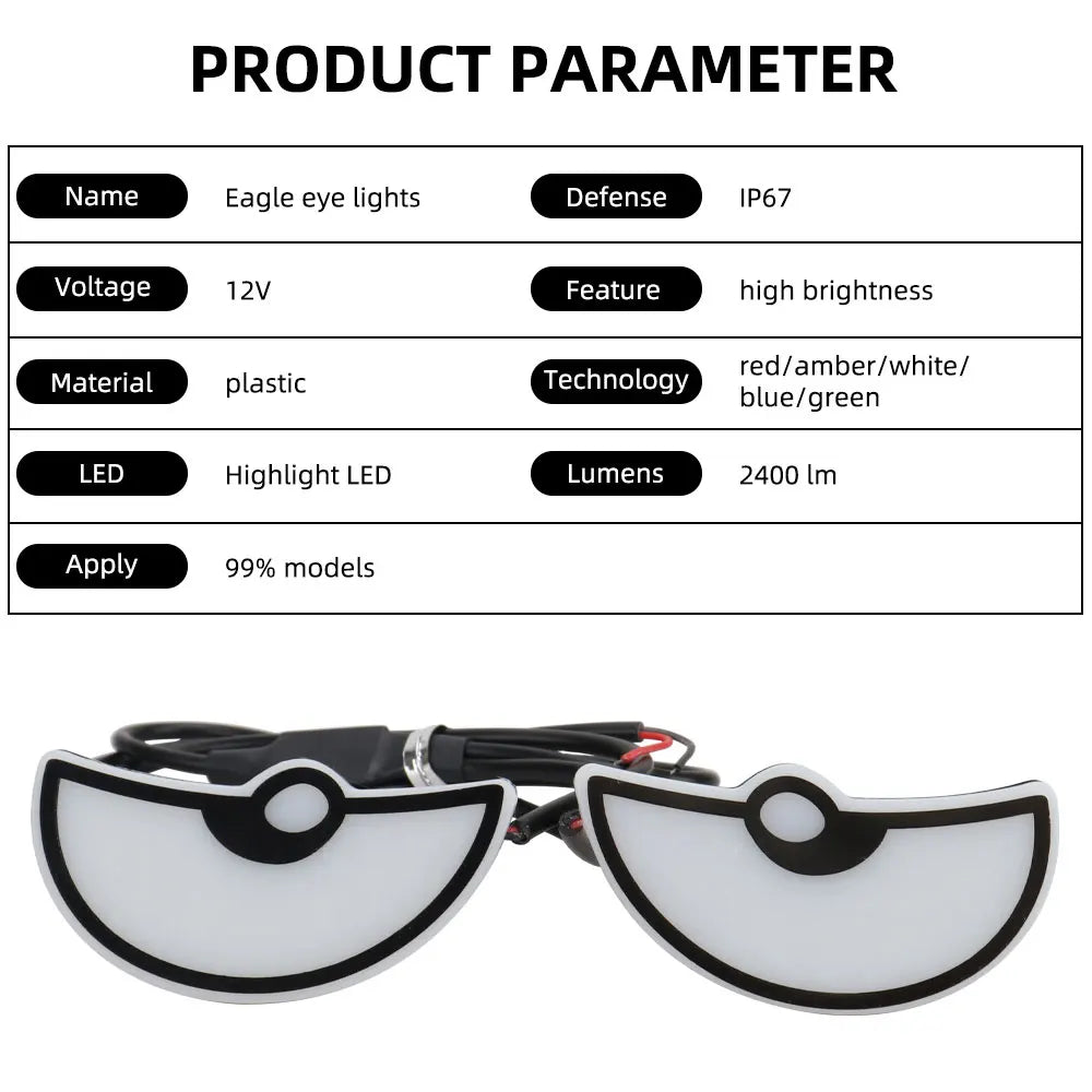 2PCS Car LED Demon Eye Light | Universal Dynamic Strobe Turn Signal Decorative Lights