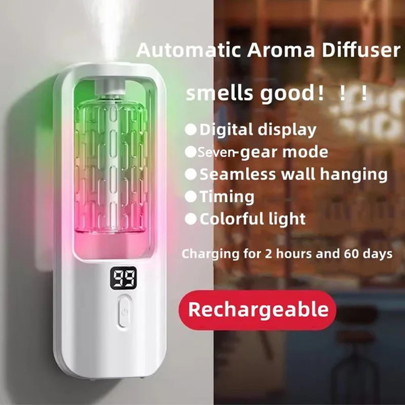 50ml Wall Mounted Aroma Diffuser with Time Setting | USB Rechargeable Air Freshener