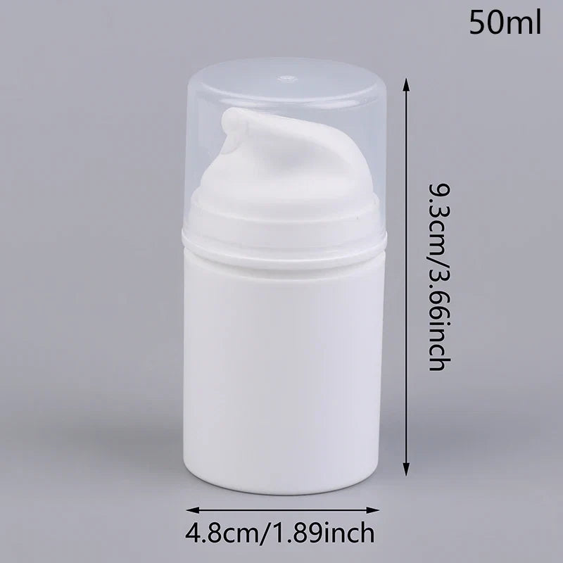 Airless Cosmetic Travel Size Vacuum Pump Bottles | Refillable Emulsion Dispenser Set