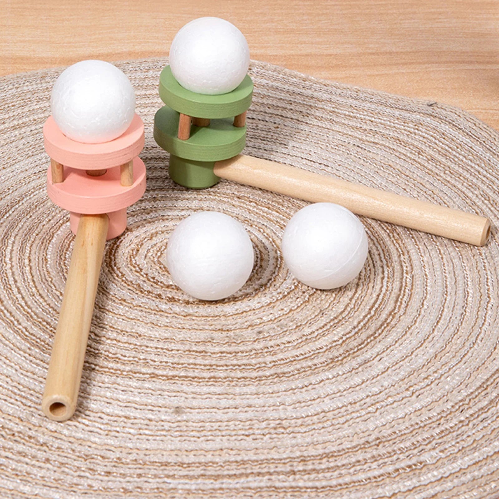 Wooden Balance Blowing Toys | Floating Blow Pipe Ball Game for Kids