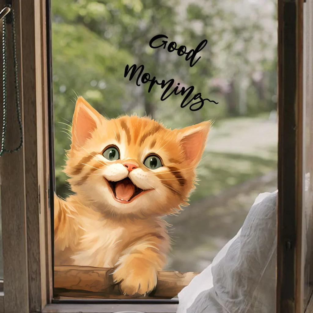 Cute Cat Wall Stickers | Peel and Stick Kitten Decals for Home Decor