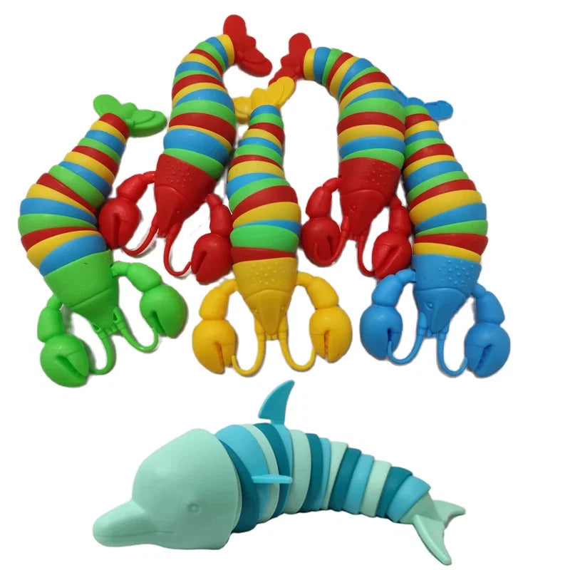 Colorful Slug Fidget Toy | Articulated 3D Sensory Toy for Stress Relief