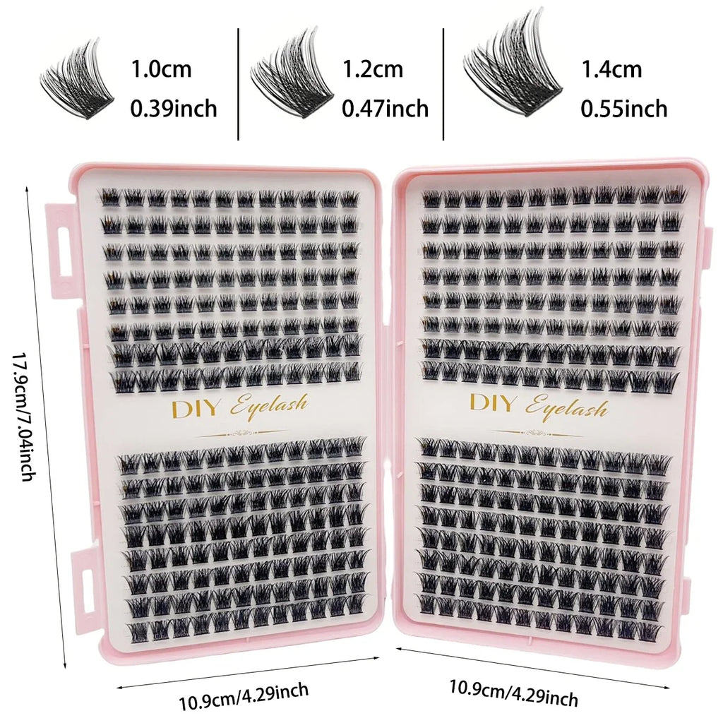 384pcs Individual Lashes Eyelash Book Clusters | DIY Cluster Eyelash Extensions for Home Use