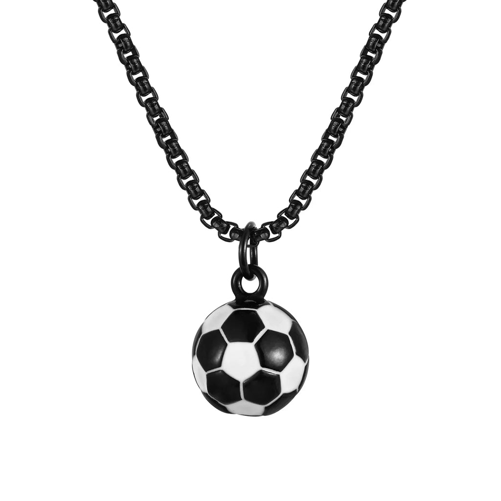 Lucky 3D Soccer Football Pendant Necklace for Men | Stainless Steel Sports Gift