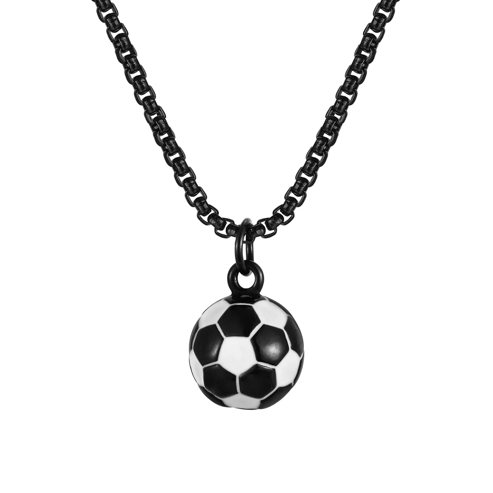 Lucky 3D Soccer Football Pendant Necklace for Men | Stainless Steel Sports Gift