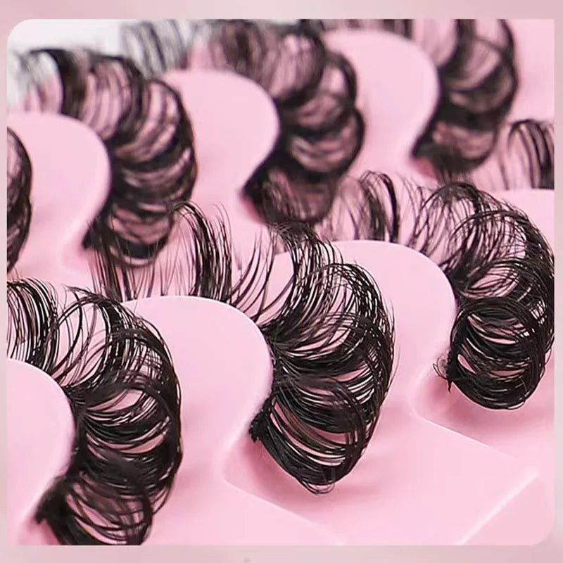 10Pairs 3D Mink Lashes Russian Strip Lash | Dramatic False Eyelashes for a Bold Look