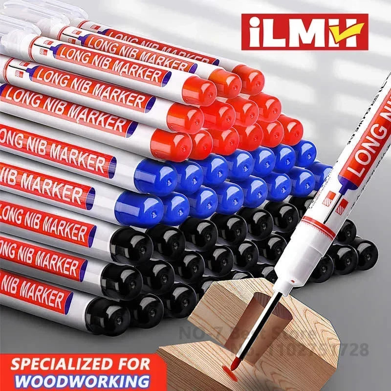 Deep Hole Long Nib Markers for Metal Wood Tile | 8-Pack Waterproof Marking Pens