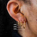 Gold Stainless Steel Hoop Earrings for Women Men | Minimalist Circle Huggies