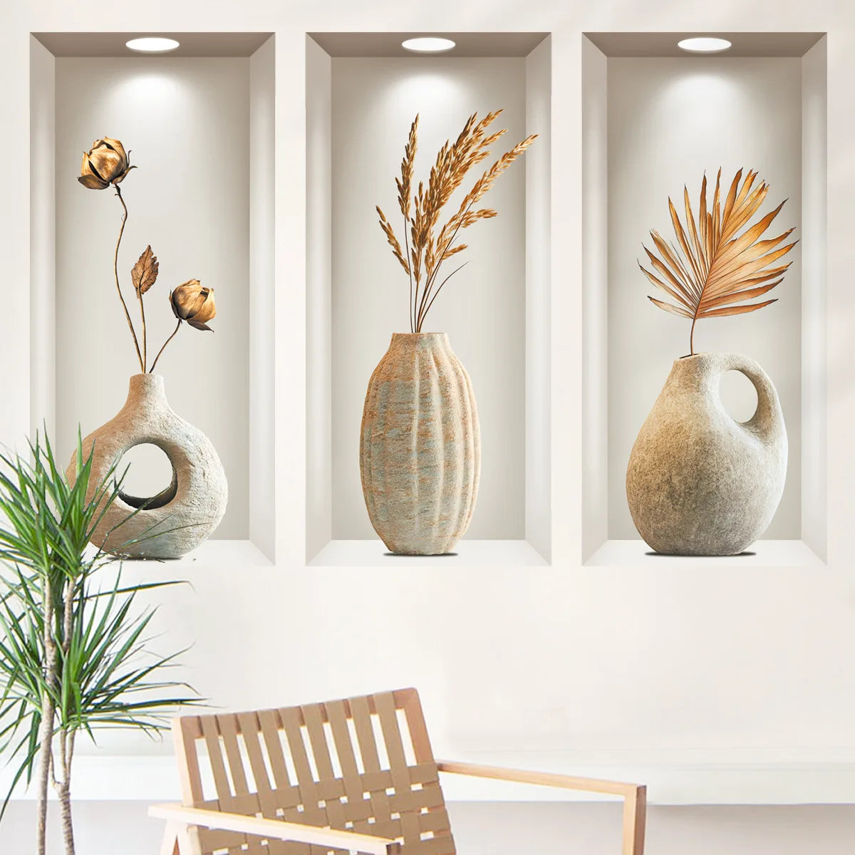 Space-Themed Flower Pattern Wall Stickers | Reusable PVC Decals for Home Decor