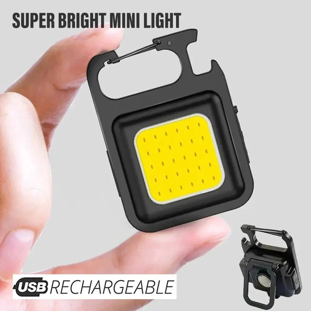 Super Bright MINI COB Keychain Flashlight | Rechargeable LED Camping Light with Magnet