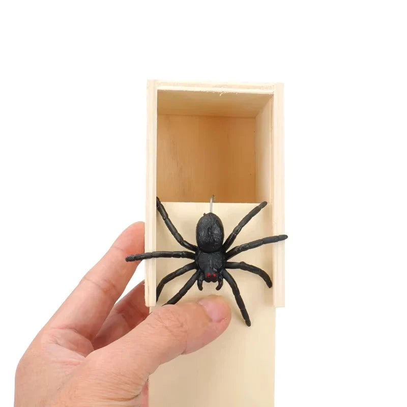 Trick Spider Funny Scare Box | Wooden Prank Toy for Office Gags