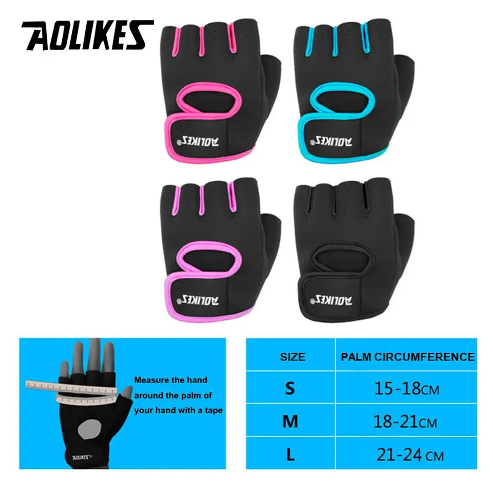 AOLIKES Breathable Workout Gloves | Fingerless Gym Gloves for Weight Lifting and Cycling