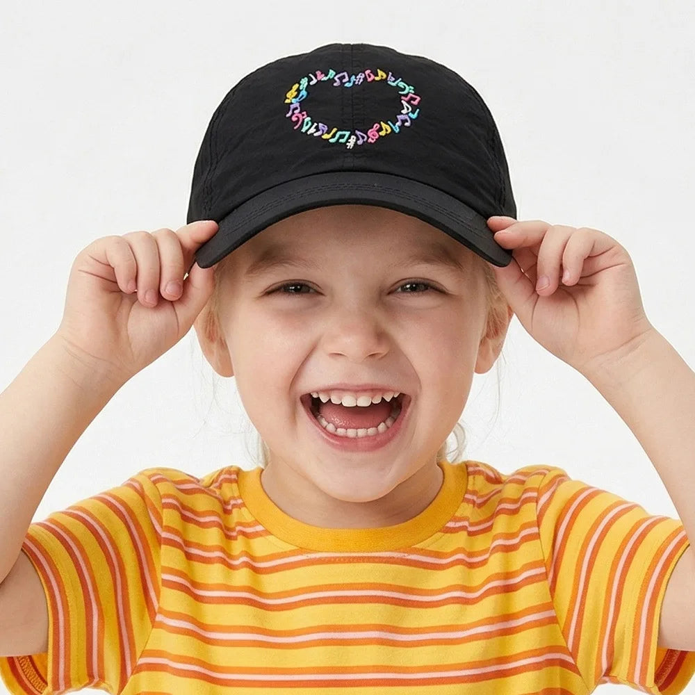 Embroidery Heart Children Baseball Cap for Girls | Ponytail Friendly Sun Hat