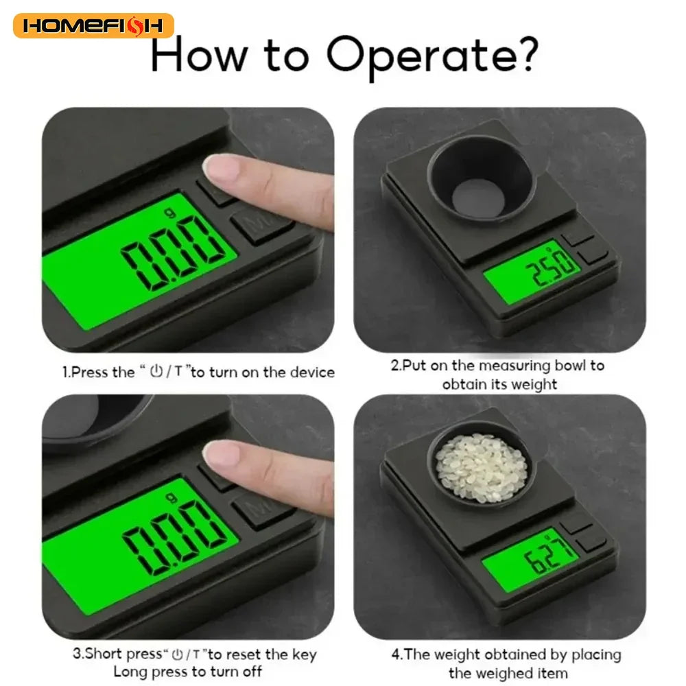 Mini Jewelry Scale | Digital Pocket Scale with 500g/0.01g Precision