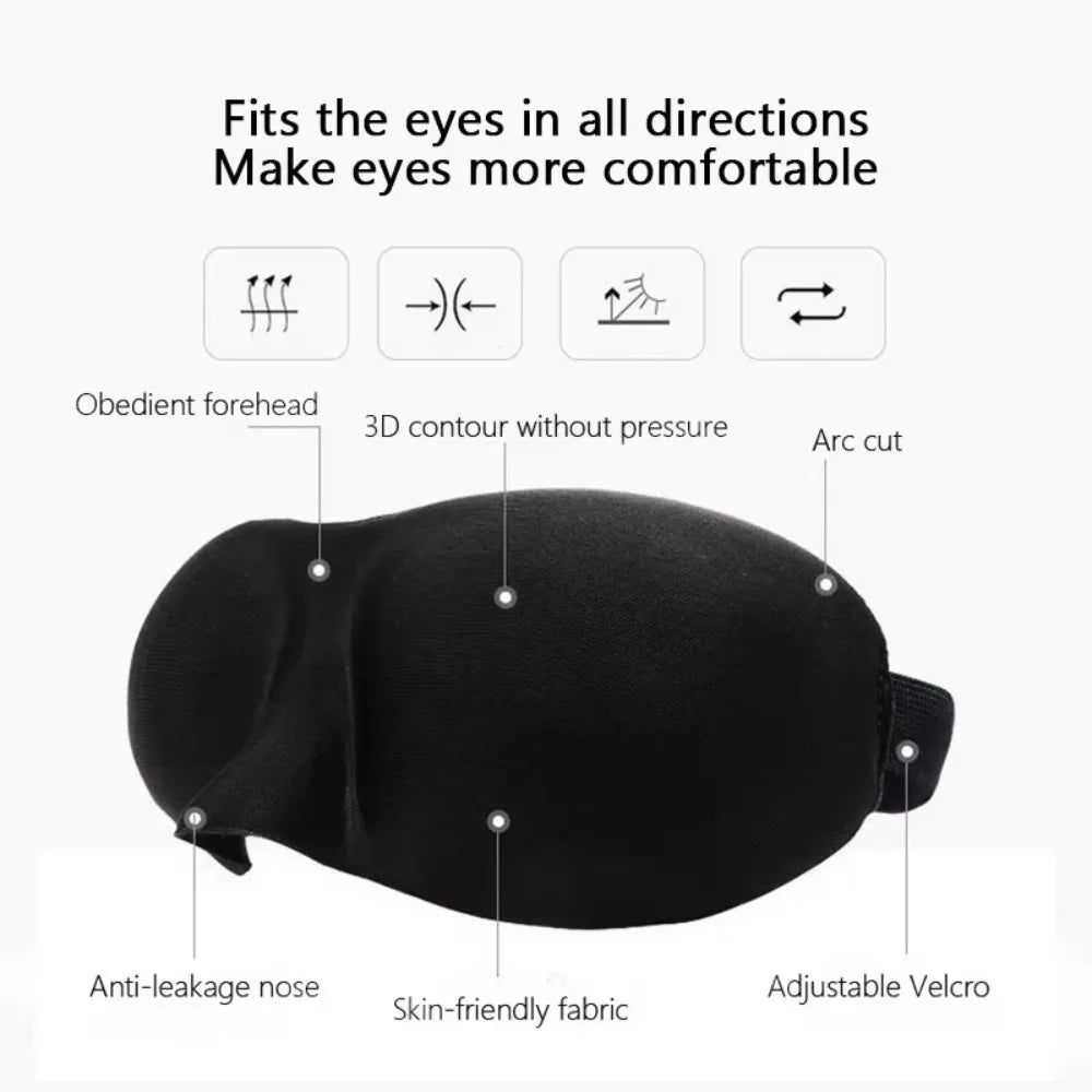 3D Contoured Sleep Eye Mask for Deep Sleep | Ergonomic Light Blocking Blindfold