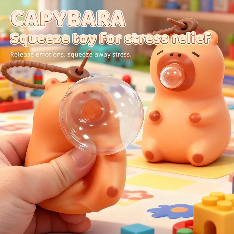 Capybara Bubble Spit Fidget Toy | Stress Relief Squeeze for Kids and Adults