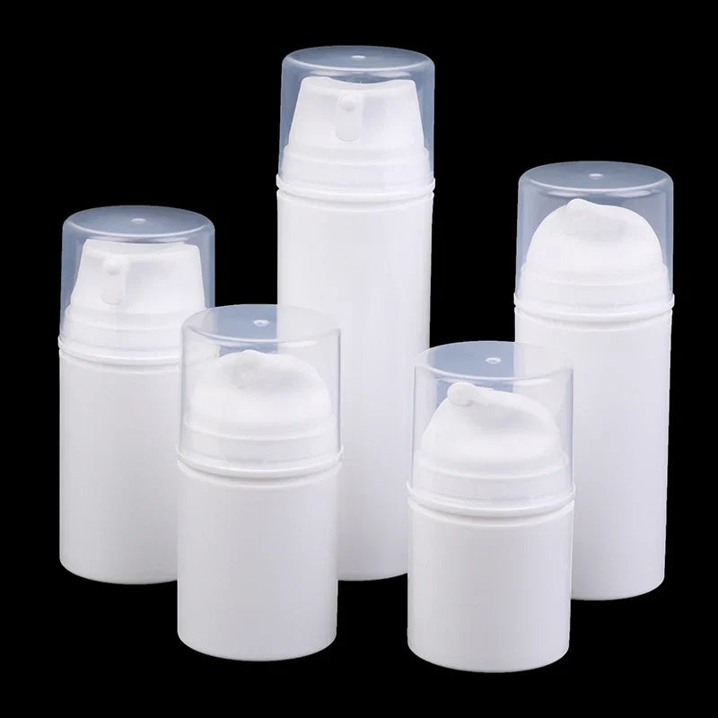 Airless Cosmetic Travel Size Vacuum Pump Bottles | Refillable Emulsion Dispenser Set