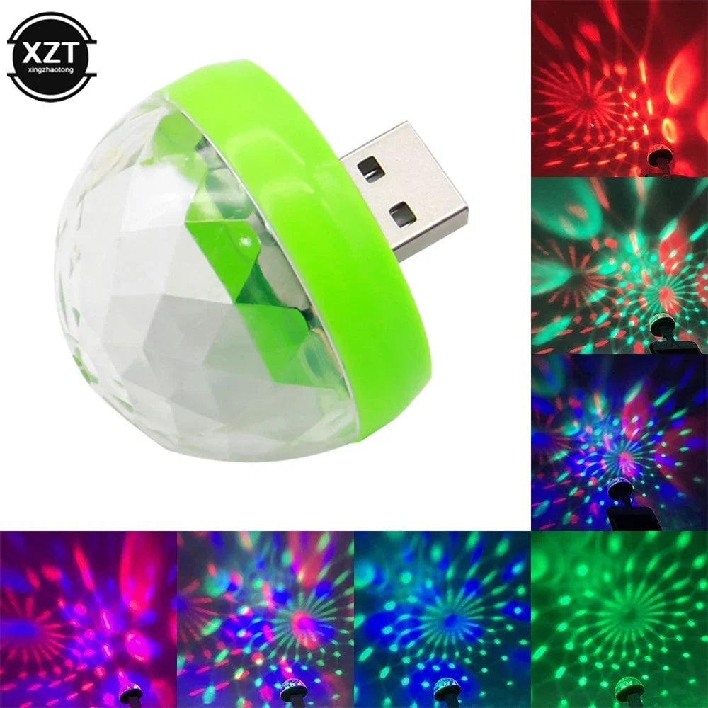 Mini USB LED Car Atmosphere Light | RGB Music Sound Control DJ Disco Lamp