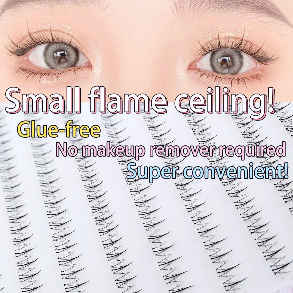 Natural Look Small Flame Lower Eyelashes | Glue-Free Easy Application Beginner Friendly Soft Comfortable Reusable Fake Eyelashes