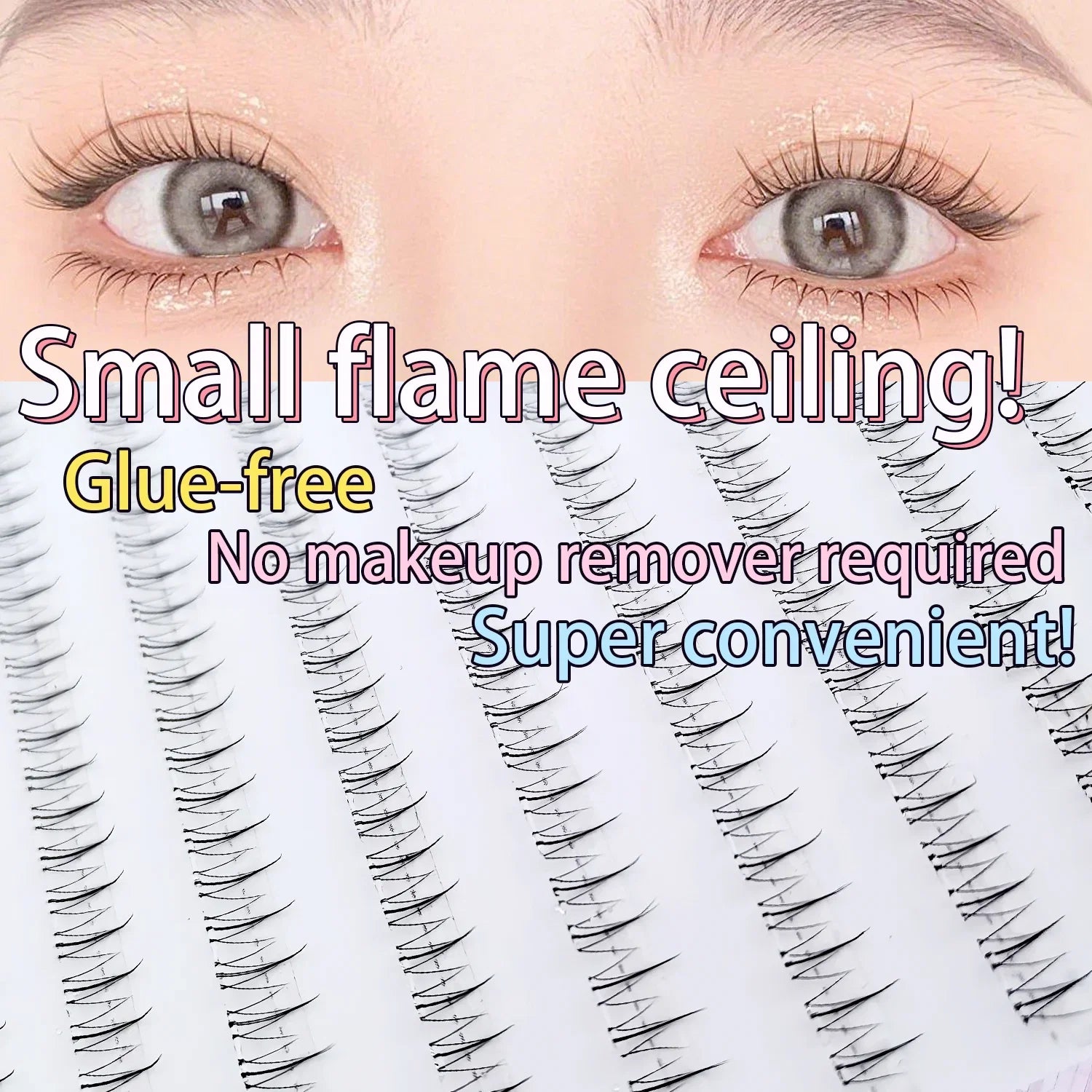 Natural Look Small Flame Lower Eyelashes | Glue-Free Easy Application Beginner Friendly Soft Comfortable Reusable Fake Eyelashes