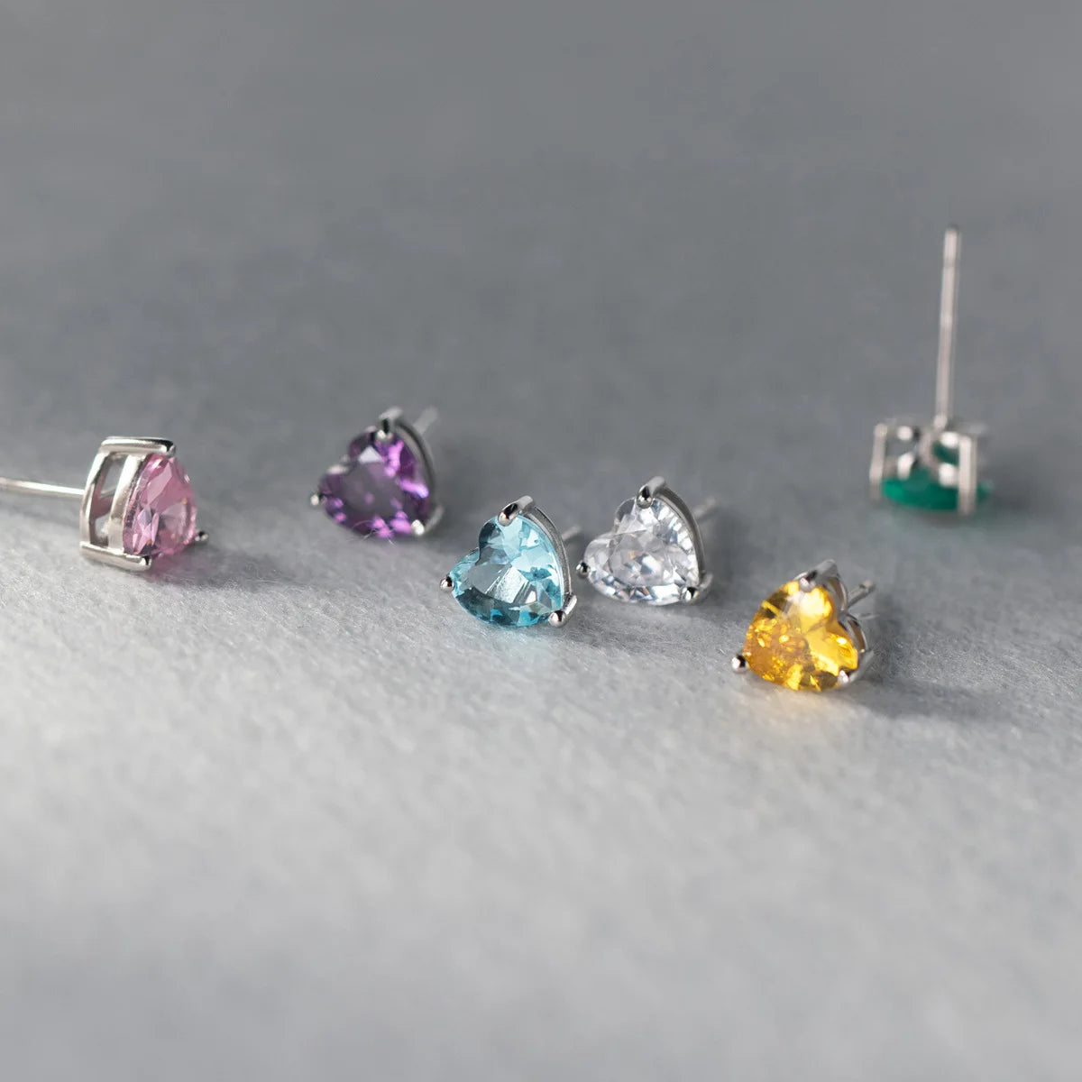 925 Sterling Silver Heart Zircon Stud Earrings | Luxury Jewelry for Women