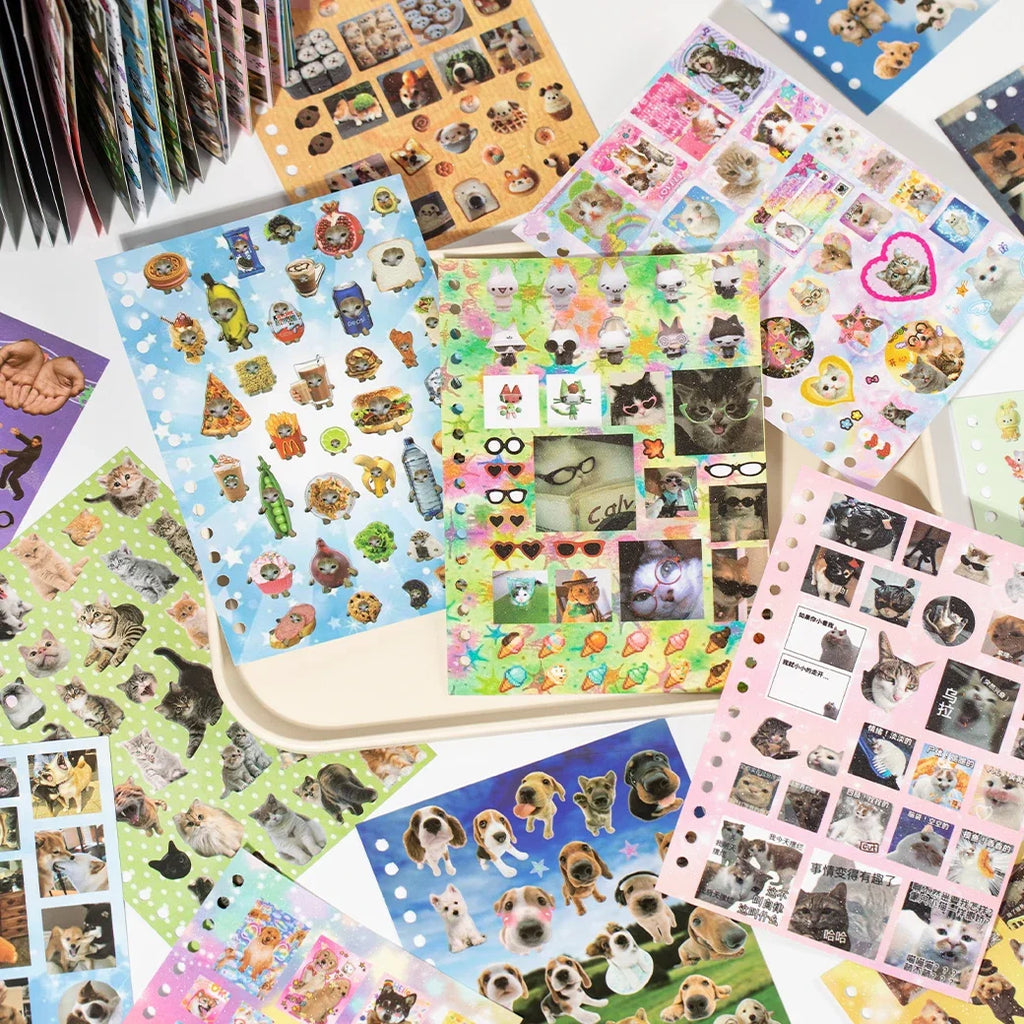 Cute Pets Sticker Book 30 Sheets | Scrapbooking DIY Collage Material