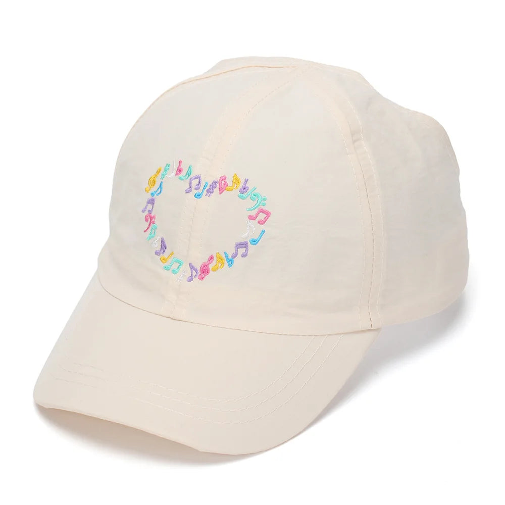 Embroidery Heart Children Baseball Cap for Girls | Ponytail Friendly Sun Hat