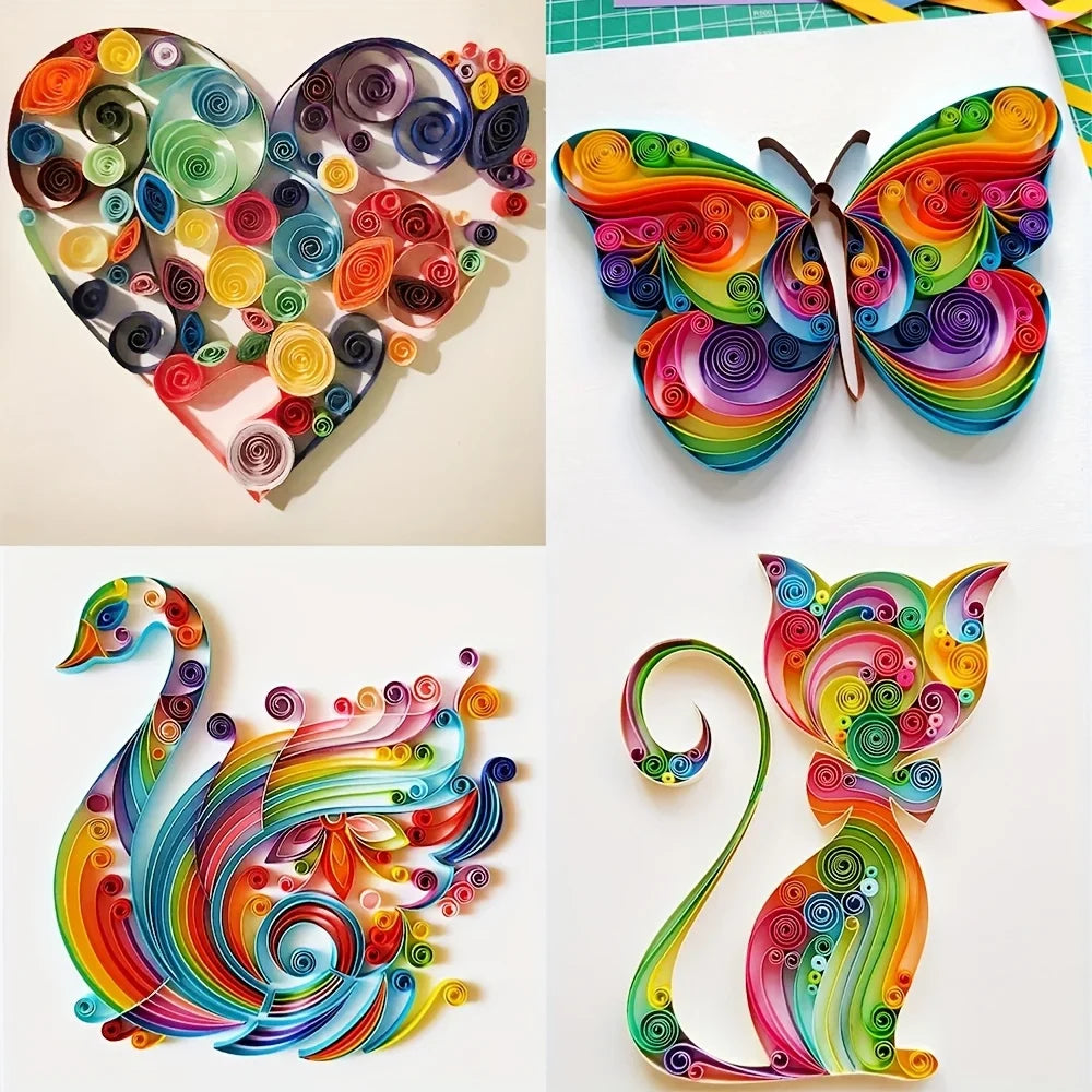 36 Colors Paper Strips Set | Rainbow Craft Paper for DIY Art Projects