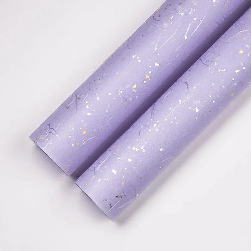 Floral Wrapping Paper Set | 5 Sheets with Gold and Silver Sparkles