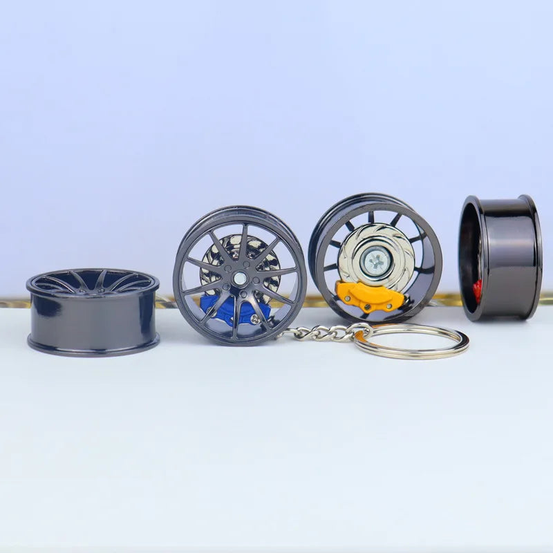 3D Car Tire Brake Disc Keychain | Fidget Toy Key Ring
