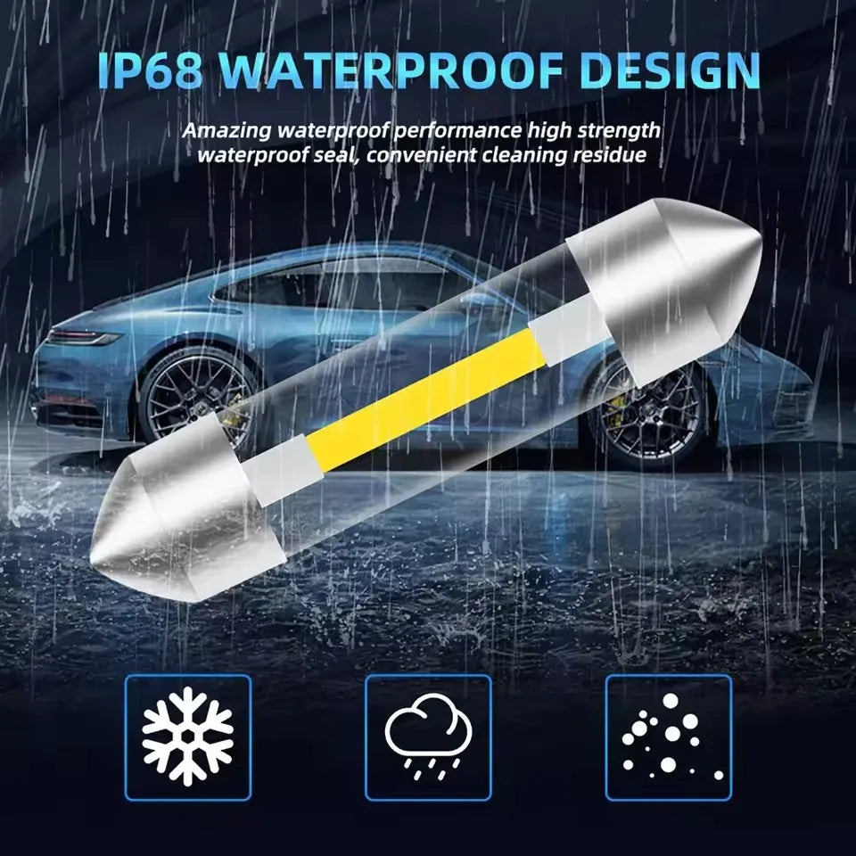 12V Car Reading Lamp | Double-Point LED Interior Light for C5W Bulb Upgrade