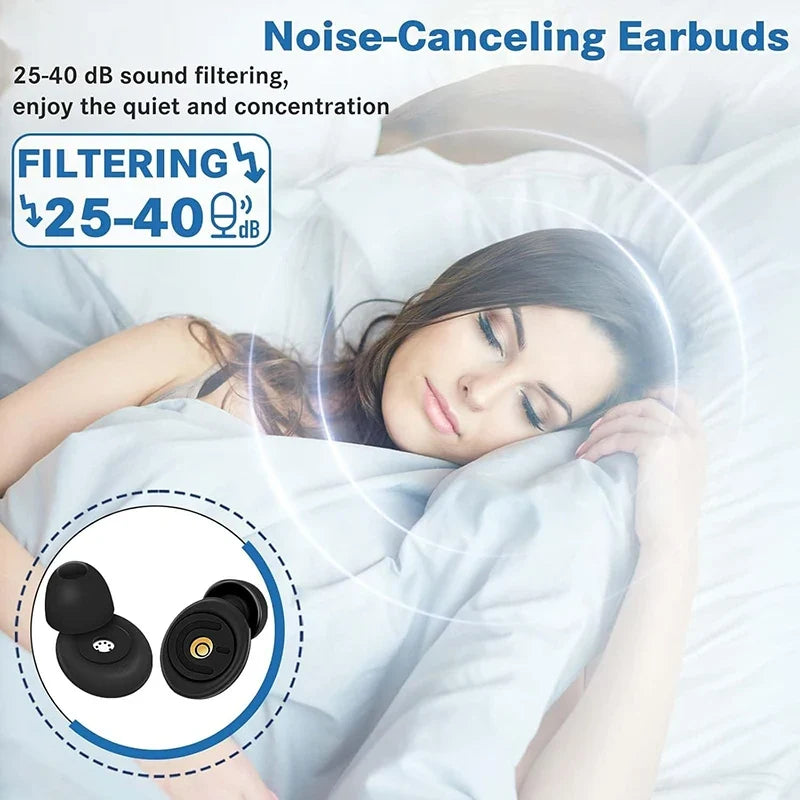 Reusable Silicone Ear Plugs for Noise Reduction | Sleep, Swimming & Travel Earplugs Set