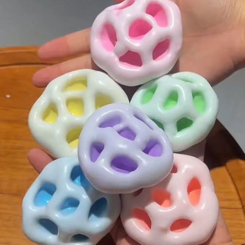 Squishy Stress Balls Rainbow Glutinous Ball Shapeable Vacuum Fidget Toy | Party Favors