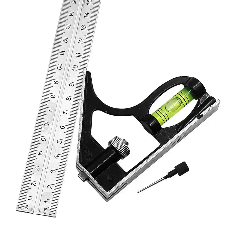300mm Stainless Steel Combination Square | Multi-Angle Woodworking Ruler
