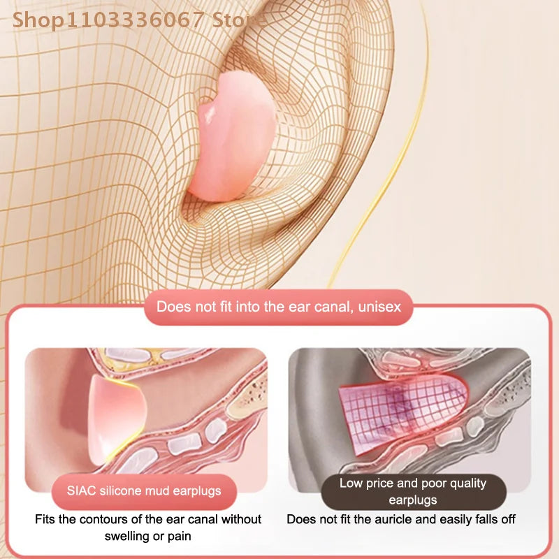 Noise Reduction Swimming Earplugs | Waterproof Silicone Sleep Ear Plugs for Snoring and Sound Insulation