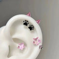 Cat Paw Devil Stud Earrings | Gothic Y2K Punk Earring Accessory