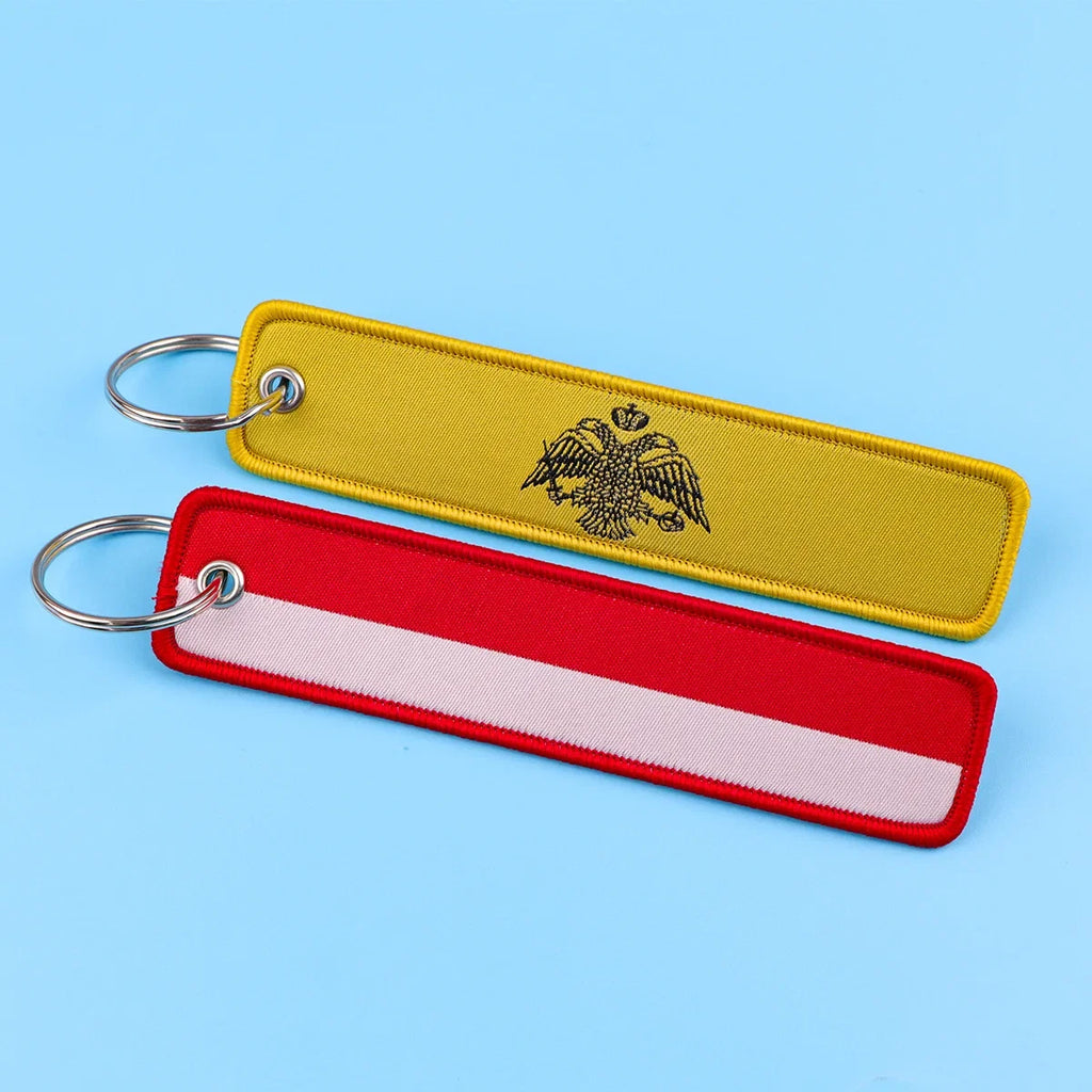 National Flags Embroidery Key Fob | Motorcycle Car Backpack Keychain