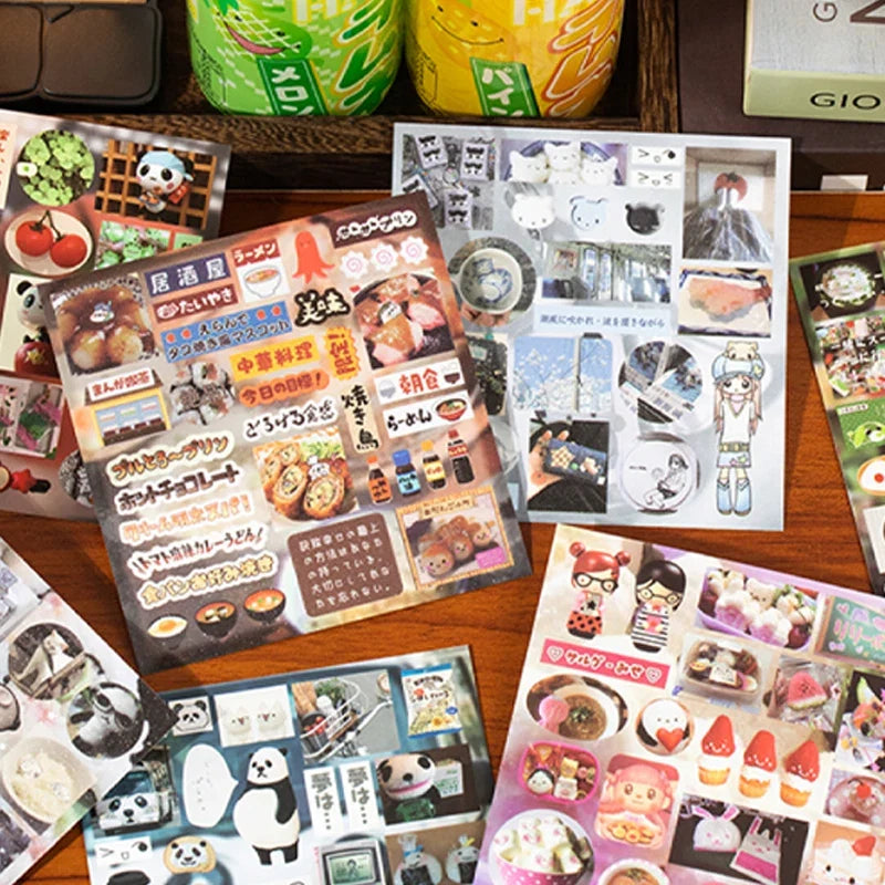 Mr Paper 30/60pcs Happiness Notebook Series Square Cut Film Sticker Book | Japan Korea Cute INS Style DIY Diary Decals
