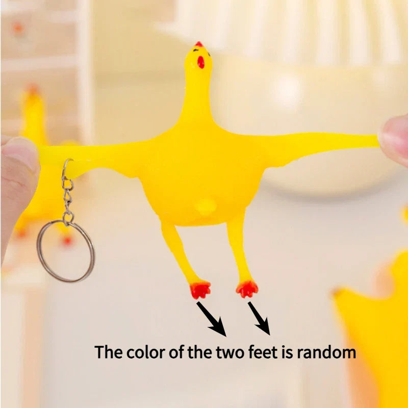 Funny Mini Chicken Keychain | Squeezable Egg-Laying Duck Toy