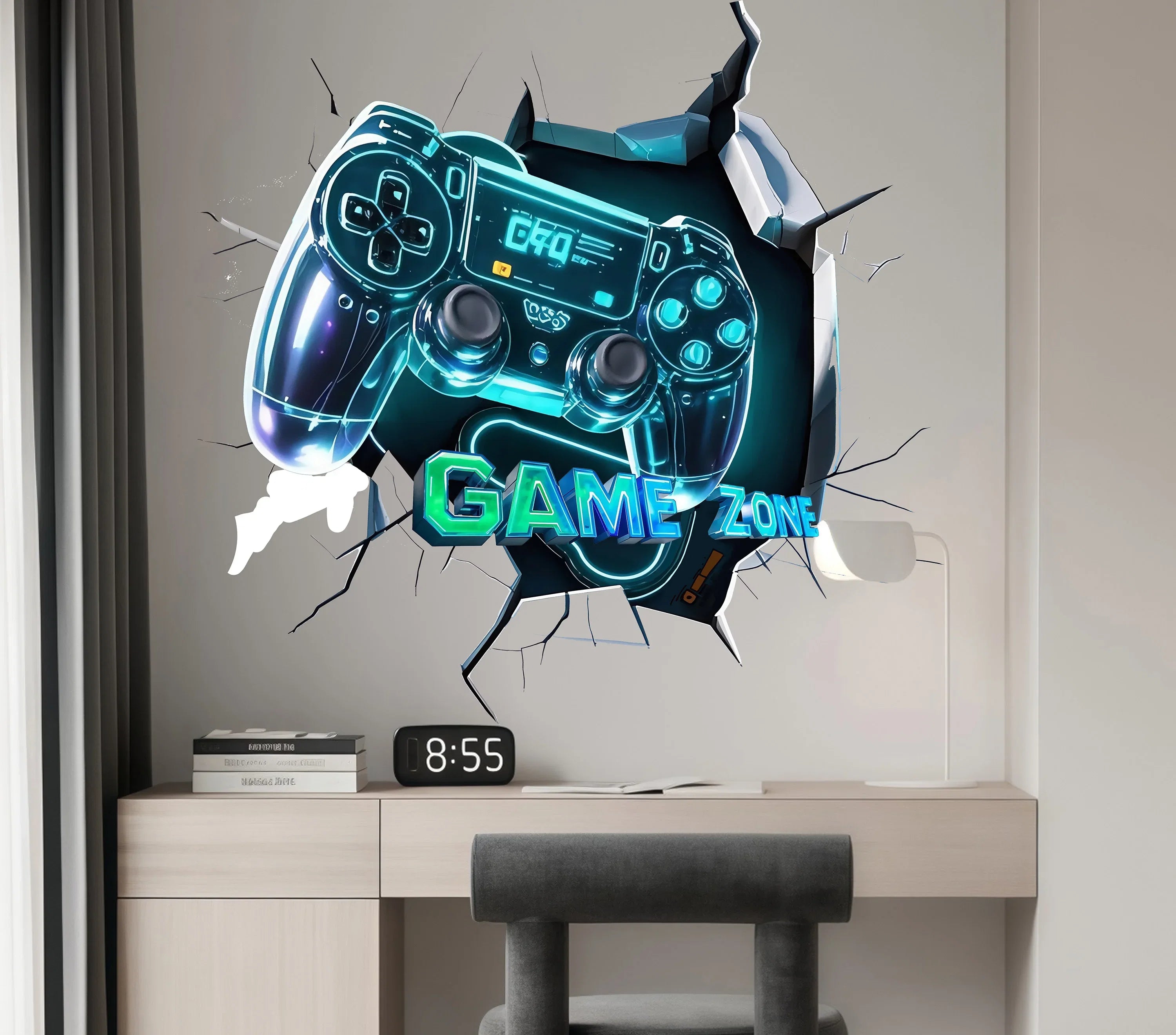 3D Visual Wall Sticker | Game Console Atmosphere Decal