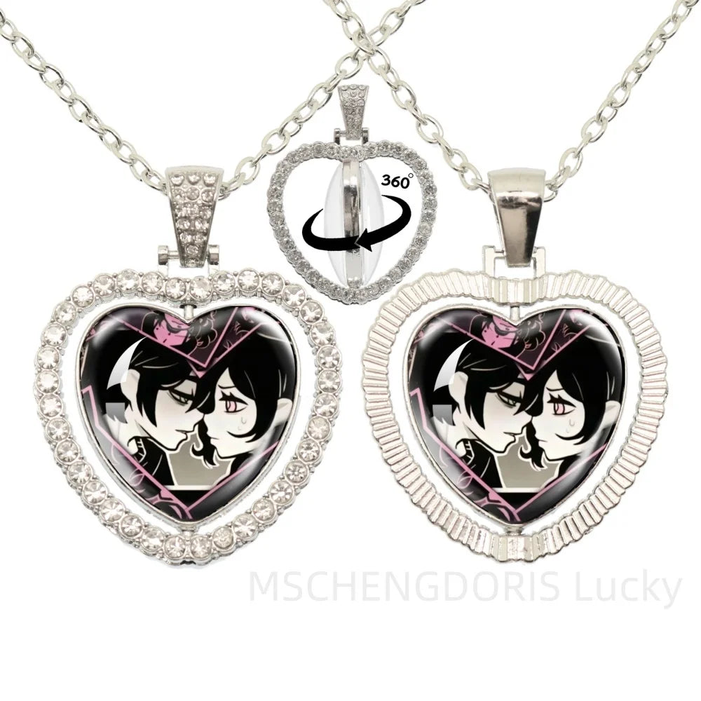 The Coffin Of Andy And Leyley Cosplay Necklace | Double Sided Glass Cabochon Heart Pendant