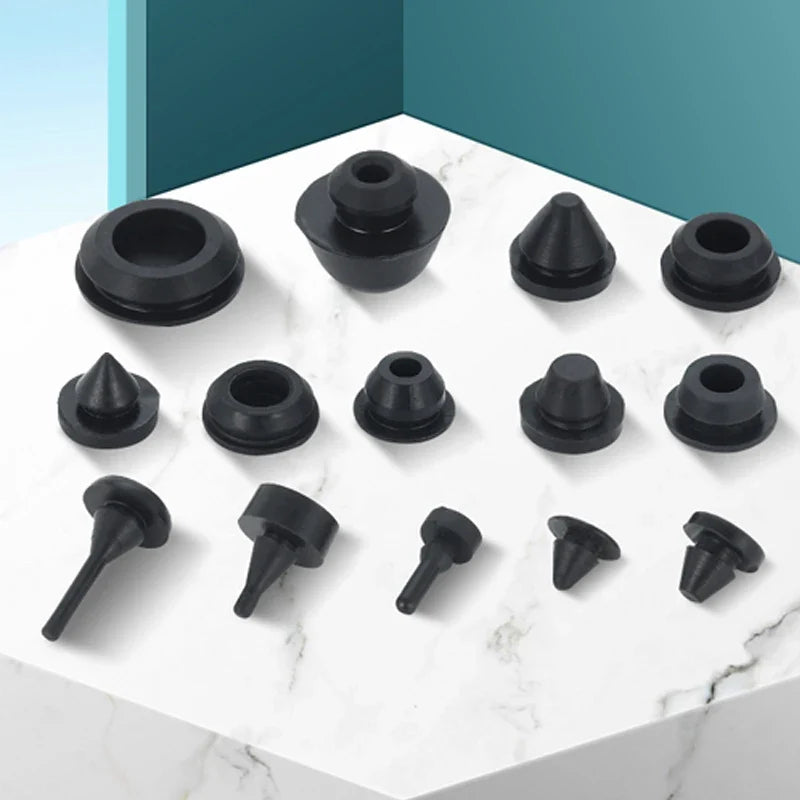 Solid Silicone Rubber Caps 2mm to 16mm T Type Plug Cover Snap-on Gasket Blanking End Caps Seal Stopper