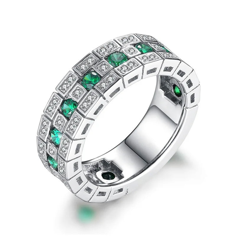 925 Sterling Silver Ring Set with Zircon Crystal | Glamour Jewelry for Women