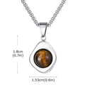 Vnox Tiger Eye Stone Irregular Pendant Necklace | Stainless Steel Natural Stone Jewelry for Men